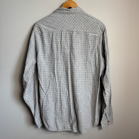 Billabong Men's Light Flannel Cotton Button Up Long‎ Sleeve Shirt Gray Large - Picture 7 of 15